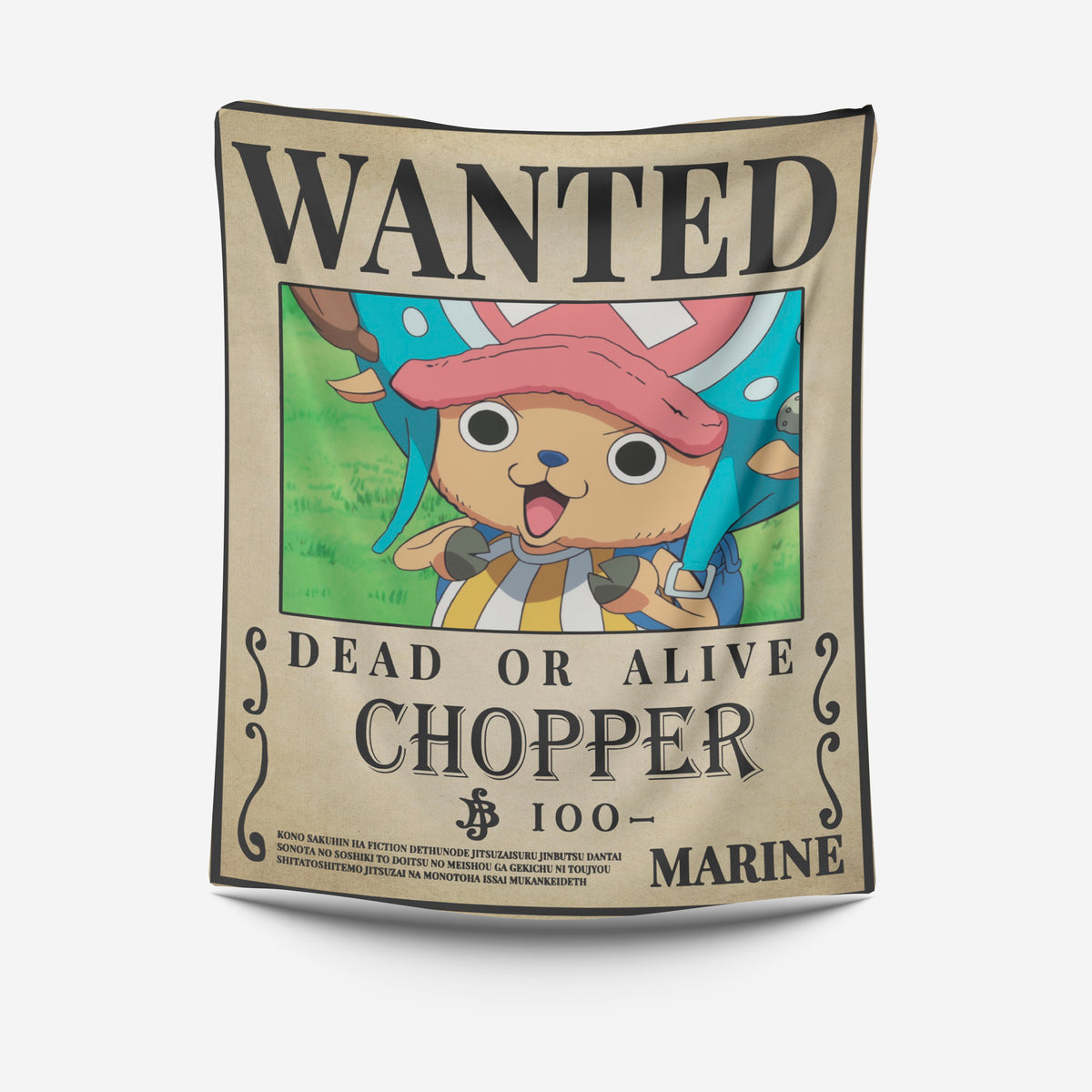 Cobija One Piece Tony Tony Chopper Wanted Cartel Recompensa, image size:1200x1200