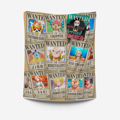 Cobija One Piece Wanted Mix Carteles Recompensa Mugiwaras