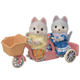 Sylvanian Families - Tandem Cycling Set - Husky Sister & Brother