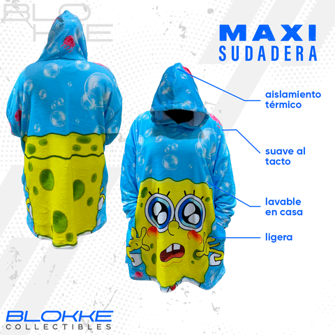 Maxisudadera Bob Esponja Oversize (Sudadera Pijama)