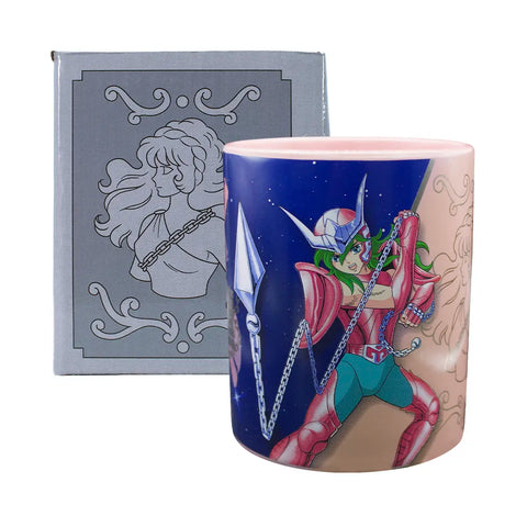 Taza Coleccionable Caballeros Del Zodiaco Acabados Metálicos Shun de Andromeda