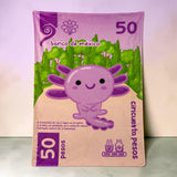 Cobija Frazada Ajolote Billete 50 Pesos
