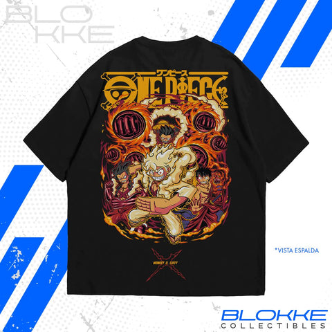 Playera Oversized One Piece - Monkey D. Luffy Gears (Marchas)