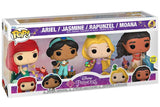 Funko Pop Ariel, Jasmine, Rapunzel & Moana 4 Pack Glow Disney Princess Exclusivo