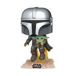 Funko Pop! Star Wars The Mandalorian Mandaloriano Volando con Baby Yoda 402